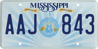 MS license plate AAJ843