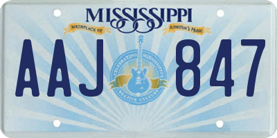 MS license plate AAJ847