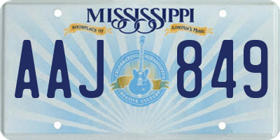 MS license plate AAJ849