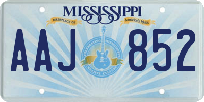 MS license plate AAJ852