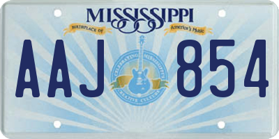 MS license plate AAJ854
