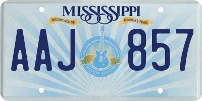 MS license plate AAJ857