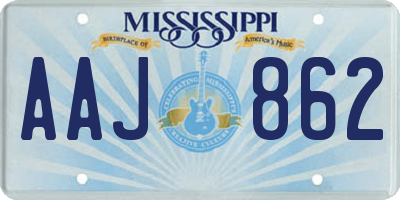 MS license plate AAJ862