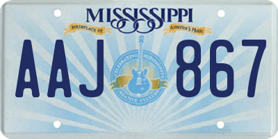 MS license plate AAJ867