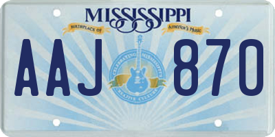 MS license plate AAJ870