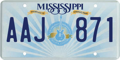 MS license plate AAJ871