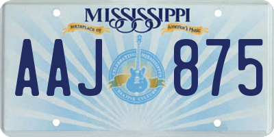 MS license plate AAJ875