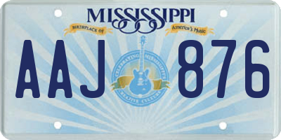 MS license plate AAJ876