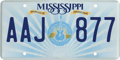 MS license plate AAJ877