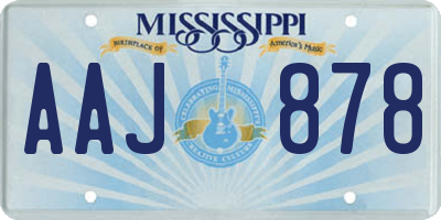 MS license plate AAJ878