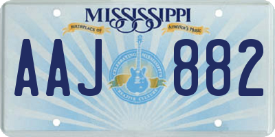 MS license plate AAJ882