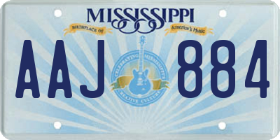 MS license plate AAJ884
