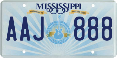 MS license plate AAJ888