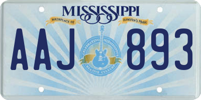 MS license plate AAJ893