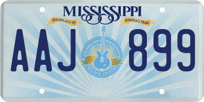 MS license plate AAJ899