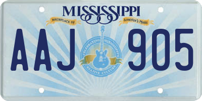 MS license plate AAJ905