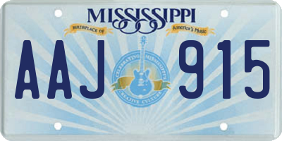 MS license plate AAJ915