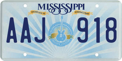 MS license plate AAJ918