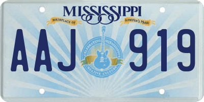 MS license plate AAJ919