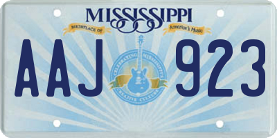 MS license plate AAJ923