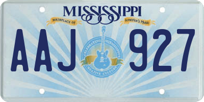 MS license plate AAJ927