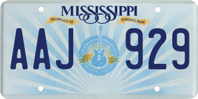 MS license plate AAJ929