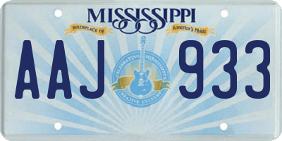 MS license plate AAJ933