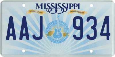 MS license plate AAJ934