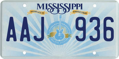 MS license plate AAJ936