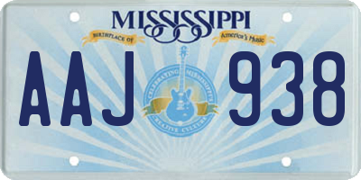 MS license plate AAJ938