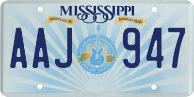 MS license plate AAJ947