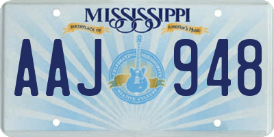 MS license plate AAJ948