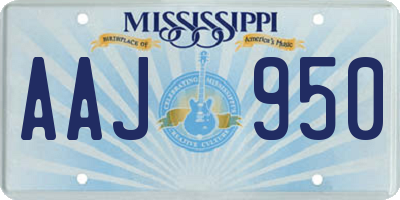 MS license plate AAJ950