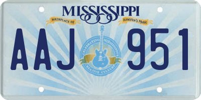 MS license plate AAJ951