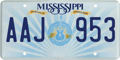 MS license plate AAJ953