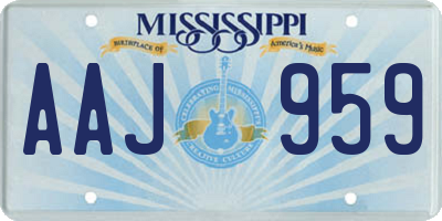 MS license plate AAJ959