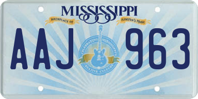 MS license plate AAJ963