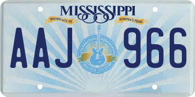 MS license plate AAJ966