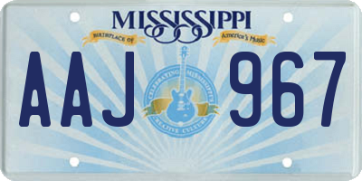 MS license plate AAJ967