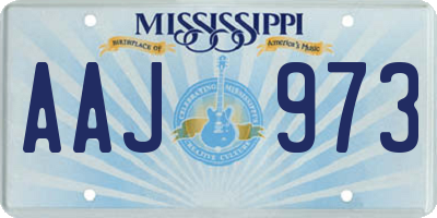 MS license plate AAJ973