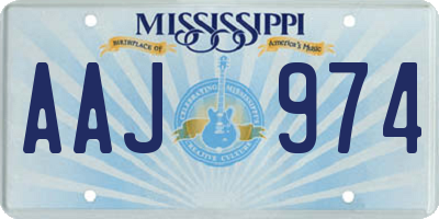 MS license plate AAJ974