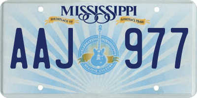 MS license plate AAJ977