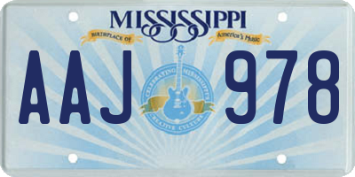 MS license plate AAJ978