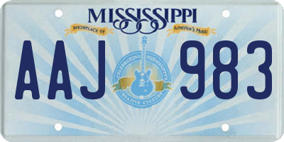 MS license plate AAJ983
