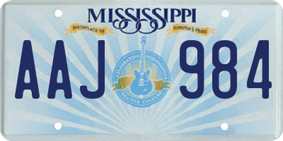 MS license plate AAJ984