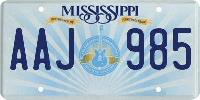 MS license plate AAJ985