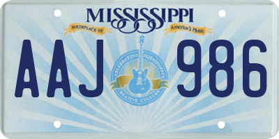 MS license plate AAJ986