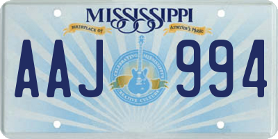 MS license plate AAJ994