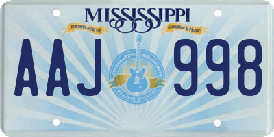 MS license plate AAJ998