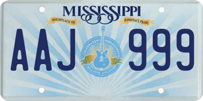 MS license plate AAJ999